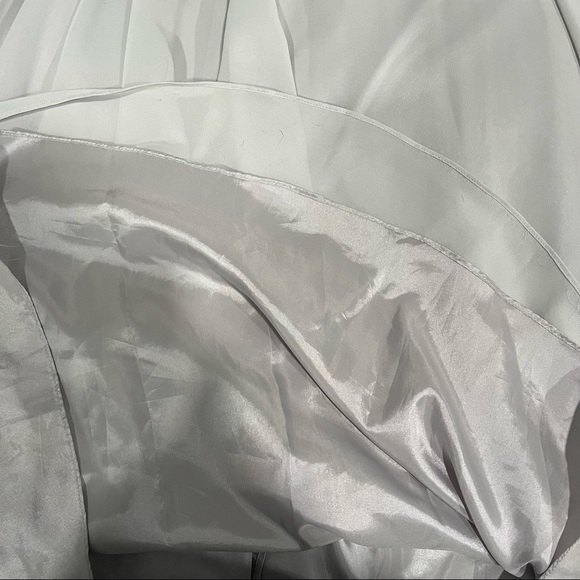 NEW Decode 1.8 Grey Sweetheart Beaded Bodice Long Strapless Chiffon Gown - Picture 7 of 8